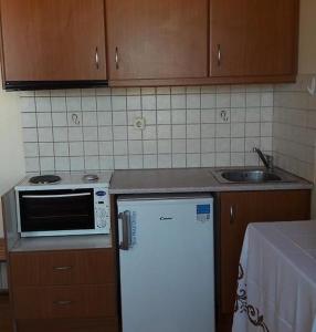 Kuchyň nebo kuchyňský kout v ubytování Hotel Patrai