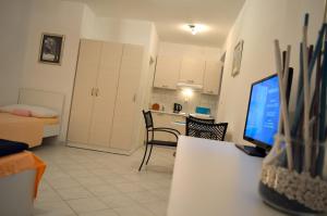 TV a/nebo společenská místnost v ubytování Permarinus Apartments