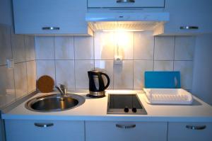 Kuchyň nebo kuchyňský kout v ubytování Permarinus Apartments