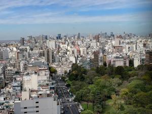 a view of a city with buildings and cars at Spacious 5BR Classic Apt in Palermo in Buenos Aires