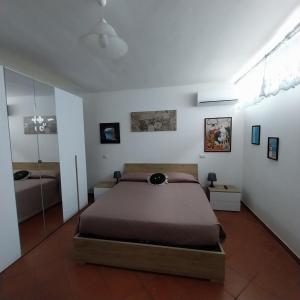 1 dormitorio con 1 cama grande en una habitación en La Casa di Mosè, en Vigna di Valle