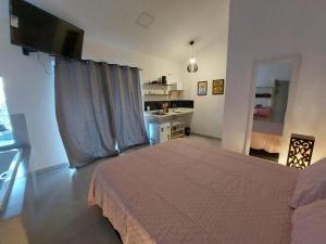 una camera con un letto e una televisione di Recanto da Floresta Suítes a Petrópolis