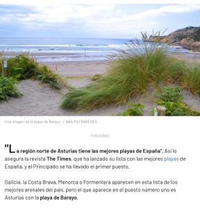 a page of a picture of a beach with grass at Villa Auristela in Navia