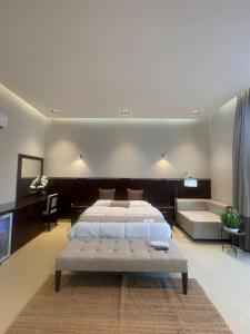 Tempat tidur dalam kamar di Jumeirah chalet