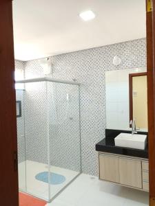 Koupelna v ubytování Casa de férias do Sonho