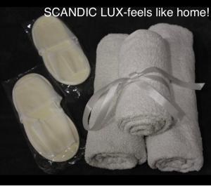 a pair of towels and a pair of glasses on a towel at SCANDIC-LUX apartments-feels like home! В центрі Львова in Lviv