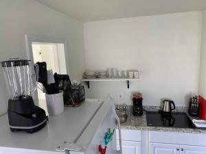 a kitchen counter with a blender on top of it at The Oakden Suites - Orange Loop D6 in Atlantic City