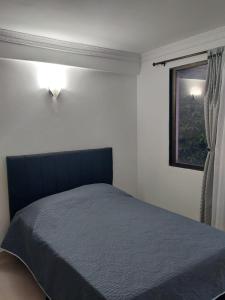 um quarto com uma cama e uma janela em Encantador y Confortable Apartamento em Neiva