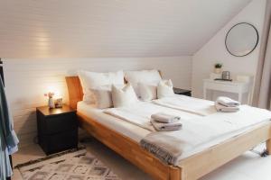 Postel nebo postele na pokoji v ubytování AUFTANKEN - Ferienwohnung Graf