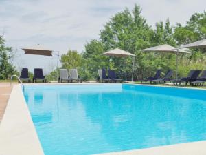 una piscina con sillas y sombrillas en Il Poggio di San Ruffino, en Lari
