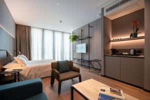 Kuchyň nebo kuchyňský kout v ubytování DUPARC Contemporary Suites