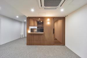 Kuchyň nebo kuchyňský kout v ubytování Aank Hotel Busan Nampo