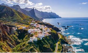 an aerial view of positano on the amalfi coast at Beach Apartment Poris in Poris de Abona