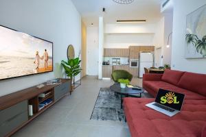 Кът за сядане в Achziv on the beach Apartment