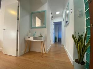 a bathroom with a sink and a mirror at Apartamento Céntrico-parking opcional-Wifi in Santander