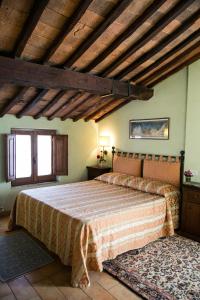 1 dormitorio con 1 cama grande en una habitación en Locanda nel Cassero, en Civitella Marittima