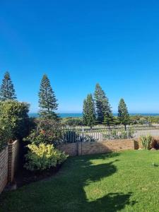 a yard with a fence and some bushes and trees at 20 Brandersig in Jeffreys Bay