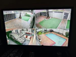three views of a house with a pool and a car at Welcome Estate Air B&B Hosting in Cape Town