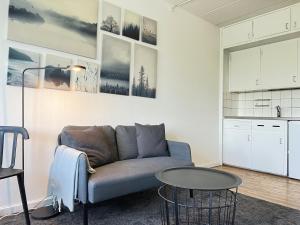 uma sala de estar com um sofá e uma mesa em Studio Apartment In Rdovre em Rødovre