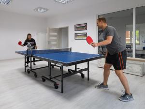 Stolný tenis v ubytovaní Cztery Luksusowe Domy na Mazurach, jezioro Juksty - SAKURAREST alebo v jeho okolí