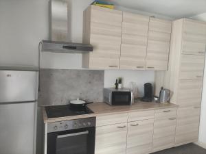 Kuchyň nebo kuchyňský kout v ubytování Gasthaus L&A Kunz