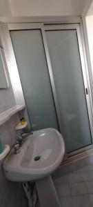 Koupelna v ubytování Hotel Canarco