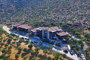 an aerial view of a house in the desert at Kallisti Hotel in Potos
