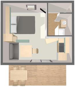 a drawing of a room with a floor plan at Camping la Venise Verte in Coulon