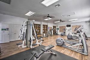 a gym with several treadmills and exercise machines at Laguna Vista Vacation Rental with Pool Access! in Laguna Vista