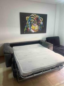 Posteľ alebo postele v izbe v ubytovaní Apartamento Moderno con PISCINA Garaje Wifi AC