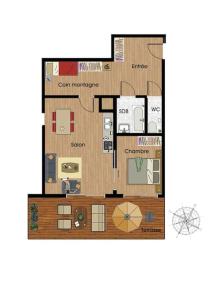 Půdorys ubytování Le Chamroussien - Appartement 1700