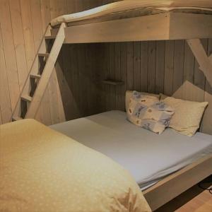 a bunk bed in a room with a ladder at Bordalen-Voss 