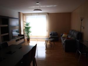 ein Wohnzimmer mit einem Sofa und einem Tisch in der Unterkunft Apartamento Sadar in Pamplona