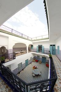 an overhead view of a building with a large skylight at Hostel BE 20 in Marrakesh