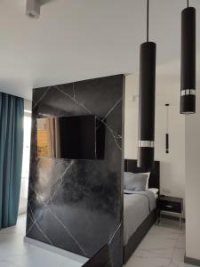 Posteľ alebo postele v izbe v ubytovaní Apartament Przystań z tarasem