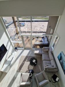 an overhead view of a living room on a boat at Beach house in Kalajoki