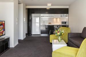 Eldhús eða eldhúskrókur á Code Apartments