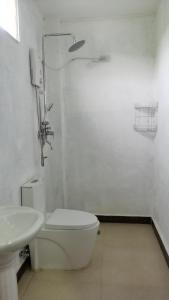 a bathroom with a toilet and a sink at Panda Guest House in Coron