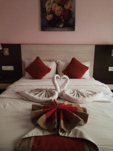 Ένα ή περισσότερα κρεβάτια σε δωμάτιο στο Hotel Krishna Kathmandu