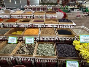 a display of different types of herbs and spices at sweet horses HH4 in Didim