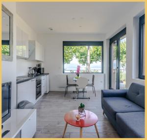 Η κουζίνα ή μικρή κουζίνα στο Appartement Cozy 1 Panoramique Lac Léman Thonon-Les-Bains