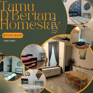a collage of pictures of a living room and a bedroom at Tamu d'Bertam Homestay in Kepala Batas