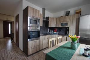 Kuchyňa alebo kuchynka v ubytovaní Apartmán u Klínovce