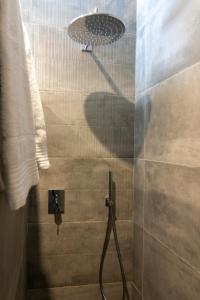 a shower with a shower head in a bathroom at Casa del Sol 55 in Cardeñadijo
