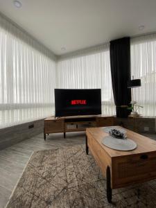 TV a/nebo společenská místnost v ubytování Fenix loft