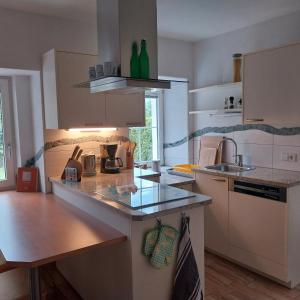 a kitchen with a sink and a counter top at Waldner's Ferienwohnung in Hermagor
