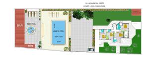 The floor plan of Villa Plumeria Flower
