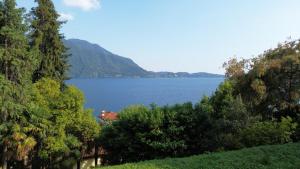 a view of a large body of water with trees at Villa Rivabella - By Impero House in Ghiffa