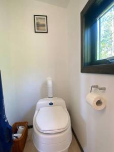Vannituba majutusasutuses Forest cabin with stunning mountain view & Sauna