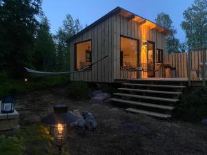 Zahrada ubytování Forest cabin with stunning mountain view & Sauna